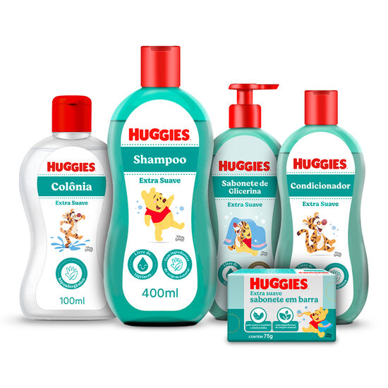 Kit Hora do Banho Huggies Extra Suave